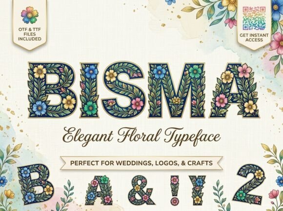 Bisma: Integrating a Hand-Crafted Floral Typeface into Professional Design Workflows